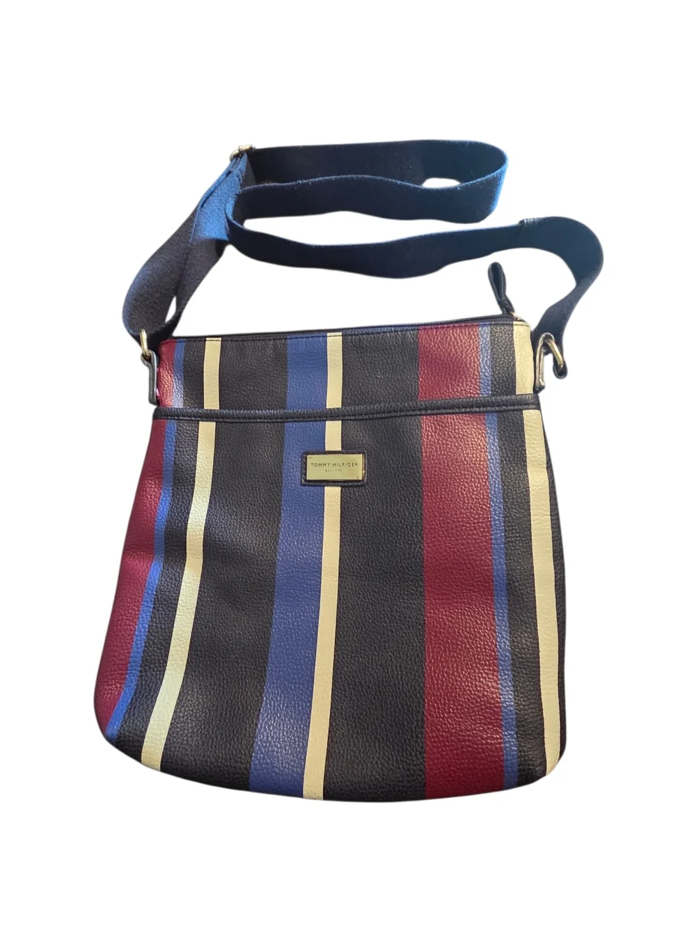 Tommy Hilfiger Striped Faux Leather Crossbody Bag